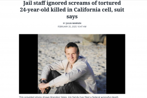 Sacramento Bee article re: Brandon Yates who died in custody at San Diego Central Jail